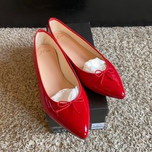 NIB J. Crew Gemma flats, chili pepper patent